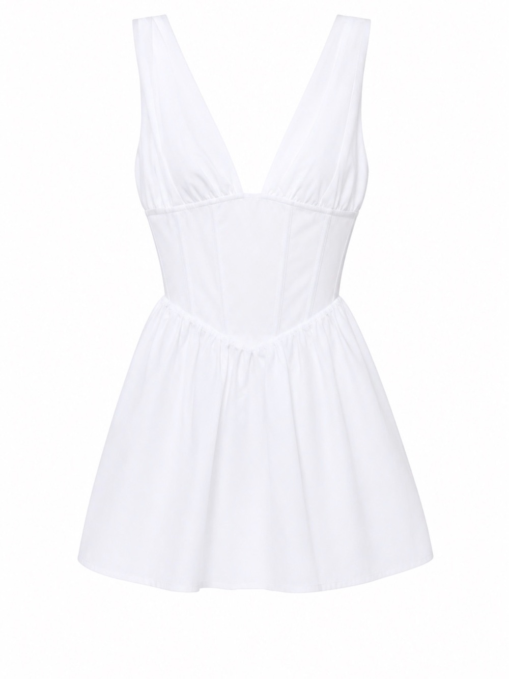 NAKED WARDROBE NEW WITH TAGS XS White V-Neck Corset Mini Dress